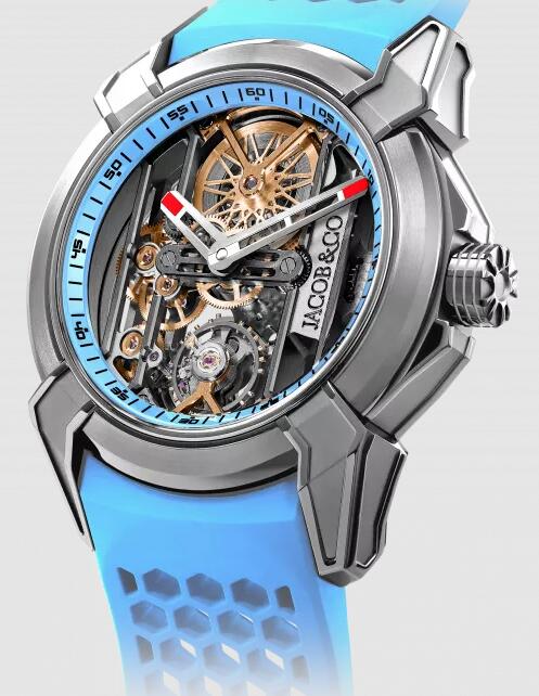 Review Fake Jacob & Co EPIC X TITANIUM SKY BLUE EX110.20.AC.AJ.ABRUA watch